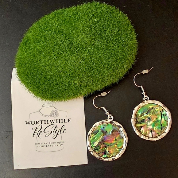 Boutique Colorful Abalone Shell Earrings - Picture 1 of 7